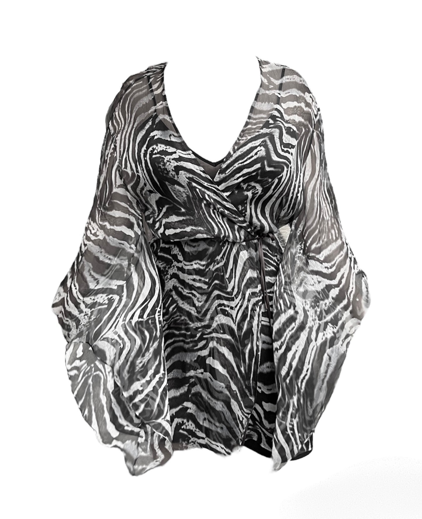 Zebra Silk Chiffon Dress mini