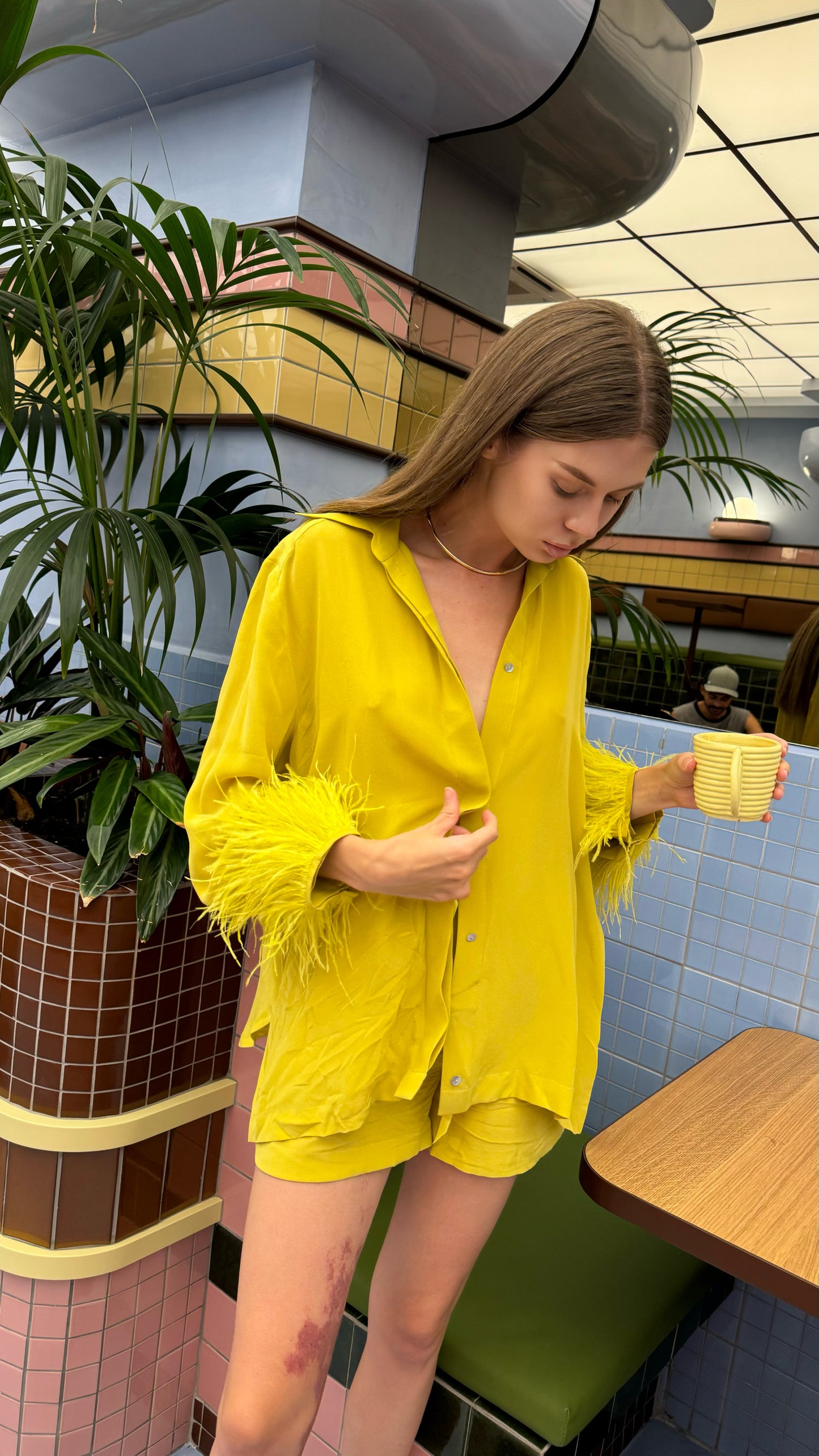 Lemon Crepe Silk Shirt