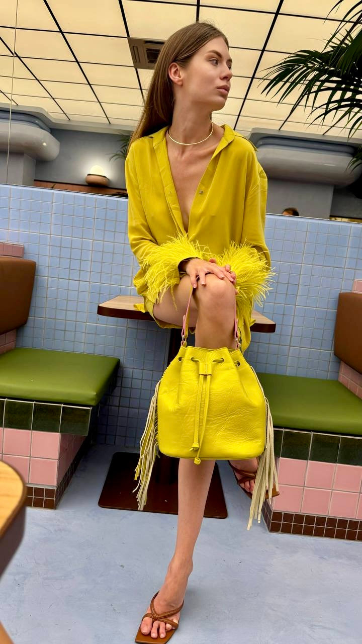 Lemon Crepe Silk Shirt