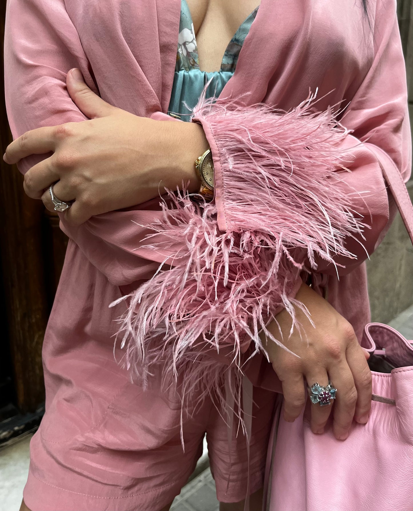 Pink Crepe Silk Shirt