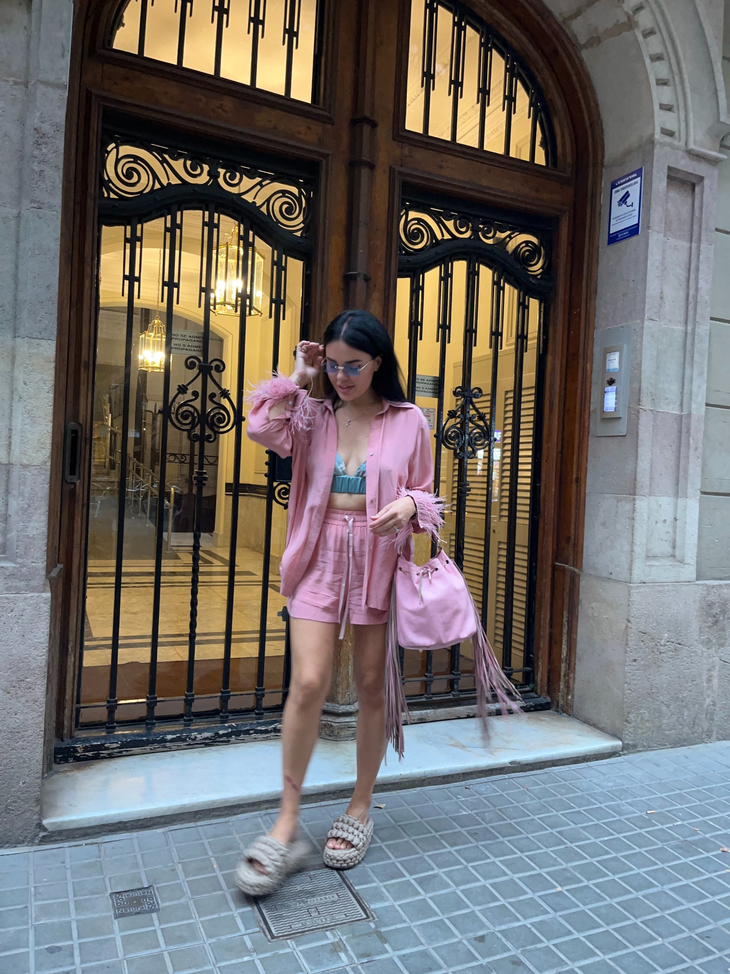 Pink Crepe Silk Shirt