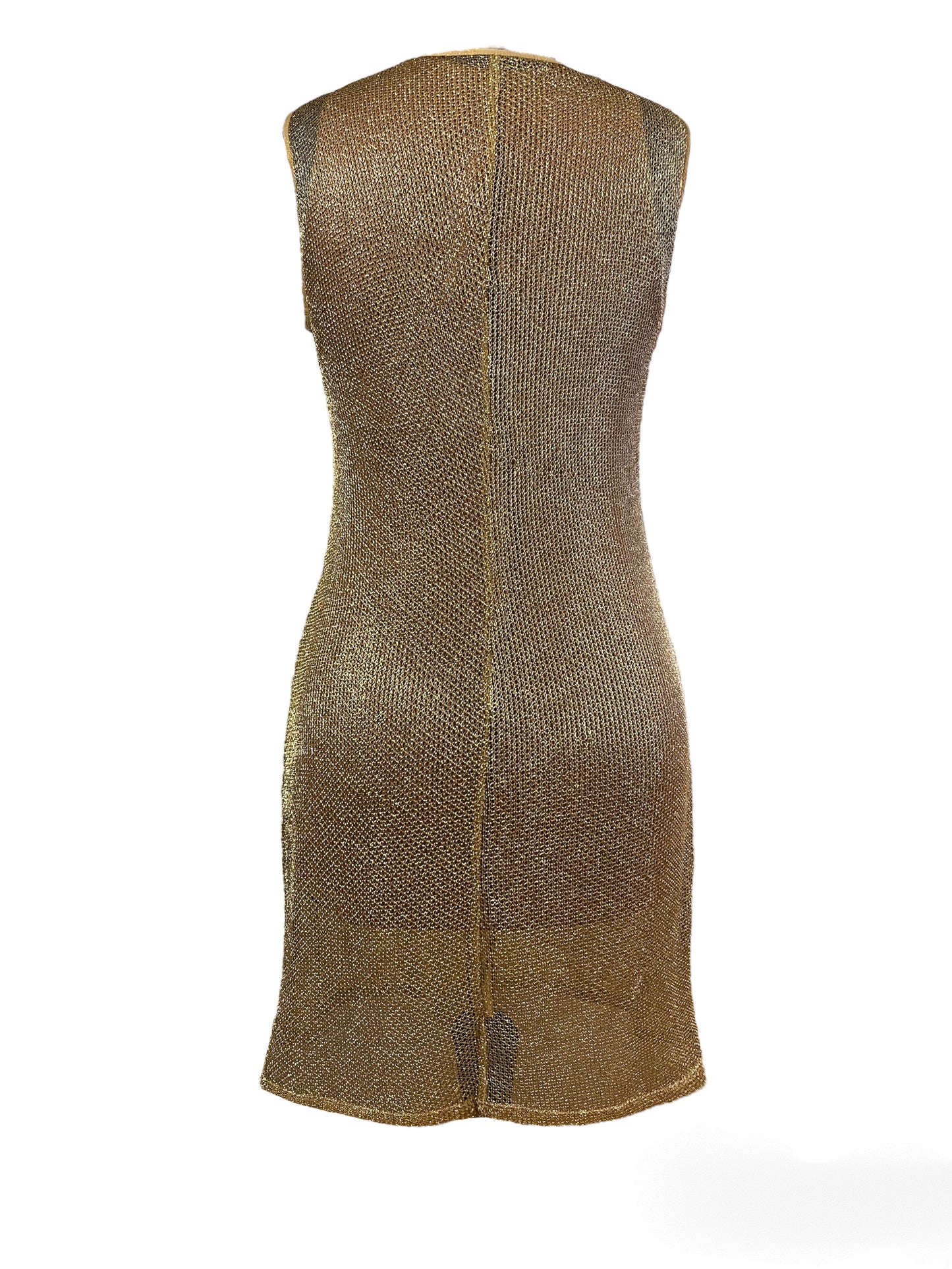 Chain Golden Dress midi