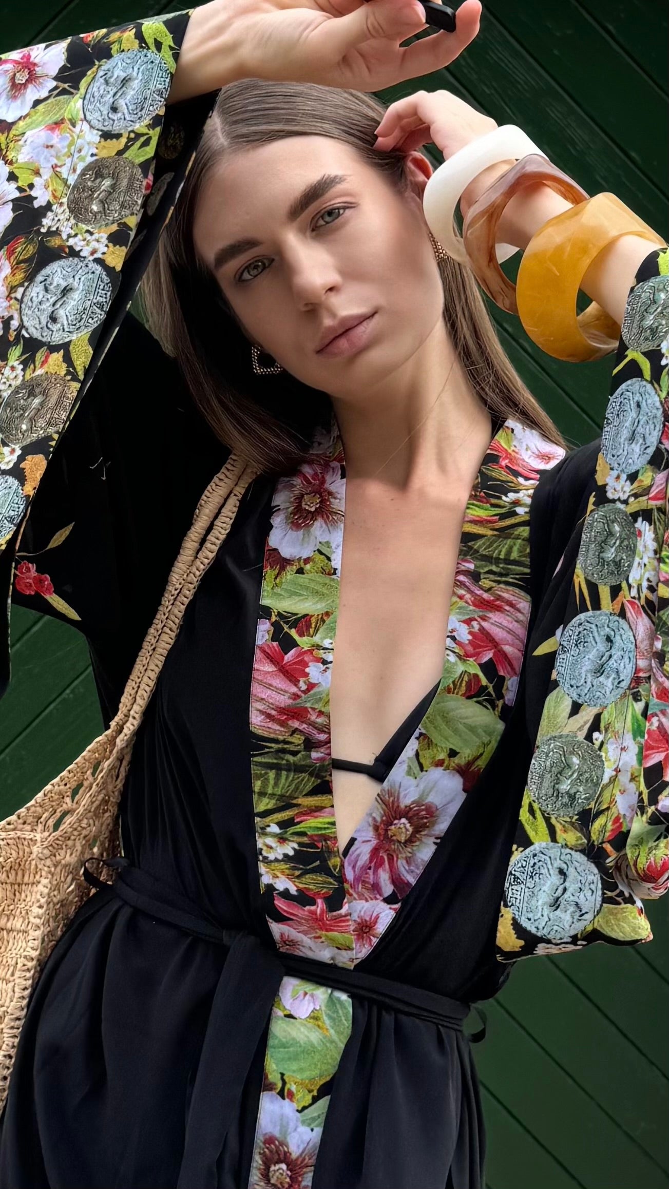 Botanical Silk Kimono