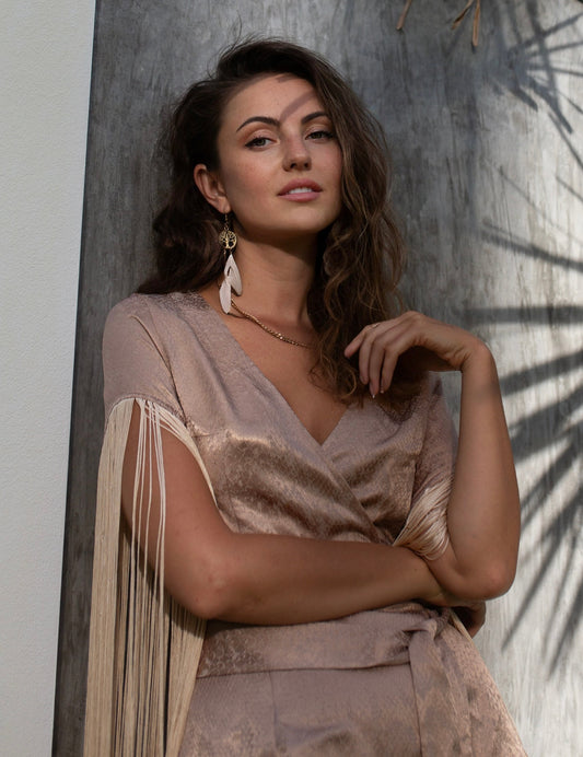 Snake Jacquard Golden Dress