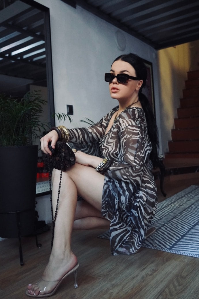 Zebra Silk Chiffon Dress mini