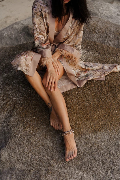 Paradisaea Rubra Silk Kimono