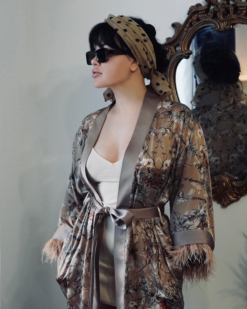 Paradisaea Rubra Silk Kimono